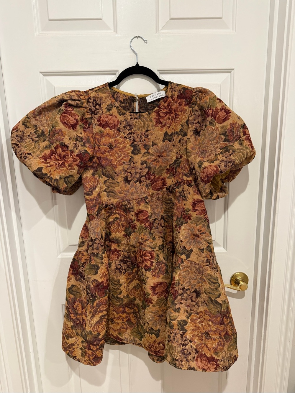 Zoco Brocade Tapestry Mini Babydoll Dress - Size Small